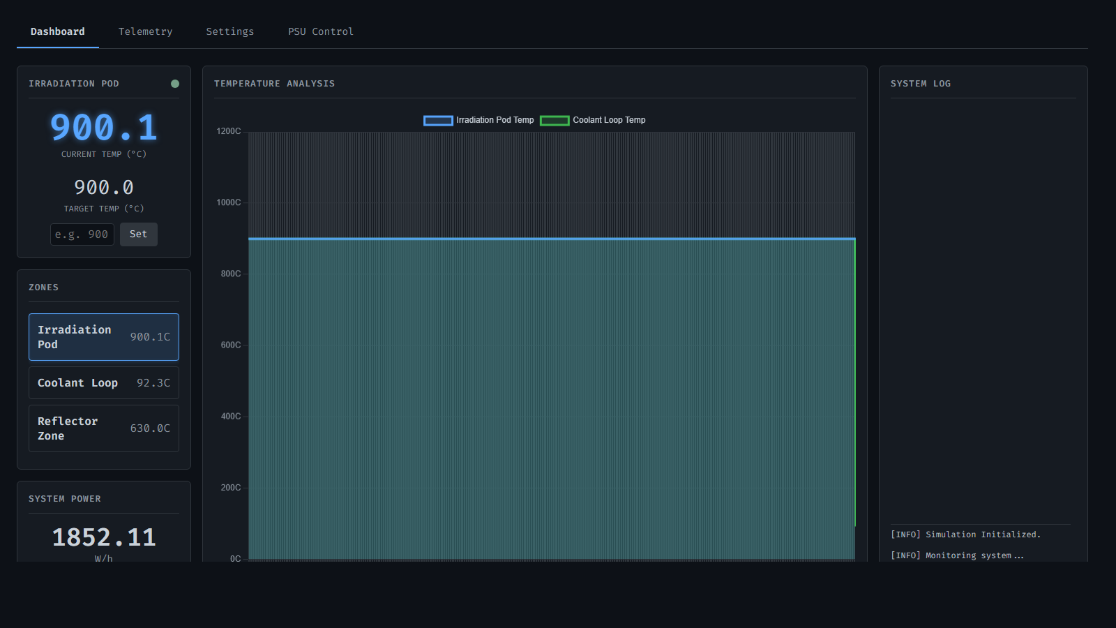Helios Reactor Test Command Center preview